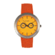 Simplify The 6100 Canvas Overlay Strap Watch, Orange, SIM6106