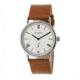 Simplify The 5100 Leather-Band Watch, Silver/Camel SIM5105