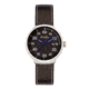 Simplify The 7100 Leather-Band Watch w/Date, Black/Black/Silver, One Size, SIM7103