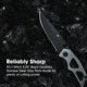 SKEETER HAWK Drop Point and Glass Breaker Tactical EDC Knife, Black, TRU-FMK-0004