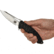 SKIF Knives Shark SW Black Folding Knife, 5in Closed, 3.75in Stonewash Finish 9Cr18MoV Blade, Black Sculpted G10 Handle, 421SE