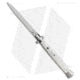 SKM 13 Italian Stiletto Automatic Folding Knife, 5.75in, Stainless Steel, Spear Point Blade, Acrylic, White Handle, White/Steel, 13.00 inch, BHQ-50967