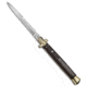 Skm SKM 13" Italian Stiletto Automatic Knife Hardwood/Brass 5.7" Satin Bayonet, Wood, Stainless Steel, adult, BHQ-68487