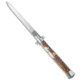 Skm SKM 13" Italian Stiletto Automatic Knife Stag Horn 5.7" Satin Flat, Brown, Stainless Steel, adult, BHQ-30334
