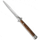 Skm SKM 13" Italian Stiletto Automatic Knife Staminawood 5.7" Satin Bayonet, Wood, Stainless Steel, adult, BHQ-51061