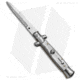 SKM 7 Italian Stiletto Automatic Folding Knife, 3.00in, Stainless Steel, Bayonet Blade, Acrylic, White Handle, White/Gray, 7.00 inch, BHQ-51143