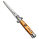 SKM 7 Italian Stiletto Automatic Folding Knife, 3.00in, Stainless Steel, Dagger Blade, Acrylic, Orange Handle, Orange/Gray, 7.00 inch, BHQ-51126