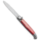 SKM 9.5 Fancy Automatic Folding Knife, 4.125in, Stainless Steel, Bayonet Blade, Acrylic, Red Handle, Red/Gray, 9.50 inch, BHQ-51412