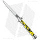 SKM AB 11 Italian Stiletto Automatic Folding Knife, 5.00in, Stainless Steel, Dagger Blade, Polymer, Yellow Handle, Killer Bee, Yellow/Steel, 11.00 inch, BHQ-51074
