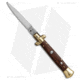 SKM AB 9 Italian Stiletto Automatic Folding Knife, 3.875in, Stainless Steel, Spear Point Blade, Cocobolo, Wood Handle, Brass/Cocobolo, Wood/Steel, 8.875 inch, BHQ-51116