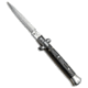 Skm SKM AB 9&quot; Italian Stiletto Automatic Knife Dark Horn 3.8&quot; Satin Dagger, Black, Stainless Steel, adult, BHQ-51919
