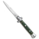 SKM AB 9 Italian Stiletto Automatic Folding Knife, 3.875in, Stainless Steel, Bayonet Blade, Pakkawood, Green Handle, Pakka, Green/Steel, 8.875 inch, BHQ-51008