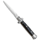 Skm SKM AB 9" Italian Stiletto Dagger Automatic Knife Black Acrylic 3.8" Satin, Black, Stainless Steel, adult, BHQ-71230