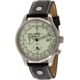Skytimer 503225031 Quartz Alarm Mens Watch - Lime Dial, Black Leather Strap