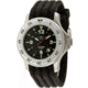 Skytimer 503305003 Quartz Diver Mens Watch - Silver Bezel, Black Dial, Lime Markings, Black Strap