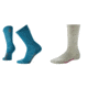 Smartwool Hike Ultra Light Crew Socks - Women's, Glacial Blue, Oatmeal