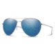 Smith Layback Sunglasses, Silver Frame, ChromaPop Polarized Blue Mirror Lens, 20406201060QG
