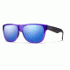Smith Optics Lowdown Slim Single Vision Prescription Sunglasses, Crystal Ultraviolet Frame, LSPCBMCUVSV
