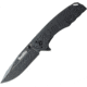 Smith's Sharpeners Battle Plan Linerlock Folding Knife, 3.75in Closed, 2.75in Black Stonewash 420 SS Blade, Black G10 Handle, Thumb Stud, Pocket Clip, Black, AC50994