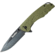 Smith's Sharpeners Battle Plan Linerlock Folding Knife, 3.75in closed, 2.75in black Stonewash 420 SS blade, OD Green G10, OD Green, AC50996