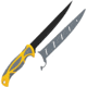 Smith's Sharpeners Lawaia Fillet Knife, 12.5in Overall, 7in Black 420 SS Blade, Gray And Yellow Tpe Handle, Gray Plastic Blade Cover, Gray and yellow, 51093