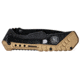 Smith &amp; Wesson Assisted Folding Knife 3.5in Black Plain Blade, Rubberized Aluminum Handles, Brown/Black 1084302
