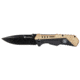 Smith &amp; Wesson Assisted Folding Knife 3.5in Black Plain Blade, Rubberized Aluminum Handles, Brown/Black 1084302