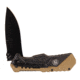 Smith &amp; Wesson Assisted Folding Knife 3.5in Black Plain Blade, Rubberized Aluminum Handles, Brown/Black, 1084302