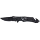 Smith &amp; Wesson Extreme Ops Folding Knife w/ Strap Cutter, 3.5in, 7Cr Stainless Steel, Black Clip Point Partially Serrated Blade, Black Aluminum Handle, Clam Pack, 1215364