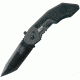 Smith &amp; Wesson Military Police Magic Assisted Folding Knife, 2.8 in, 4034 Steel, Plain Edge, Tanto Blade, Aluminum, Black Handle SWMP3B