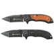 Smith &amp; Wesson SW Pistol Grip Combo Pack Folding Knives, 3 in, Stainless Steel, Tanto, Black/Wood, Aluminum, 1085962