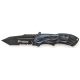 Smith &amp; Wesson Black Ops 3 MAGIC Assisted Flipper Knife, 3.4 in, 4034 Stainless Steel, Partially Serrated Tanto Point Blade, Aluminum, Blue/Black Handle, SWBLOP3TBLS