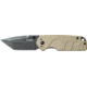 Smiths Campaign Folding Knife, 2.78in, 420 Stainless Steel, Black Stonewash, Tanto Blade, G10 Handle, PP1-Mini Tactical Sharpener, Desert Tan, SP-50998