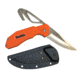 Smiths EdgeSport Folding Knife w/ Gut Hook, 3in, 400 Stainless Steel, Skinner Blade/ Gut Hook, G10 Handle, Orange, 51104