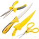Smiths Mr Crappie Fishing Combo Fixed Blade Knife Set, 6in, 400 Series Stainless Steel Blade, Plain Edge, Fillet Blade, TPE, Yellow/Gray Handle, SP-51232