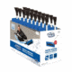 Snow Joe Telescoping Snow Broom w/ Ice Scraper, Blue SJBLZD