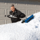 Snow Joe Telescoping Snow Broom w/ Ice Scraper, Blue SJBLZD
