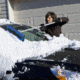 Snow Joe Telescoping Snow Broom w/ Ice Scraper, Blue SJBLZD