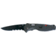 SOG Flash I Knife w/ PS Fold 2.5in. Steel Blade and GRN Handle, Hardcased BLK TiNi Finish, Black TFSA97-CP