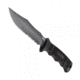 SOG SEAL Pup 9 inch Fixed Blade Knife, Partially Serrated Edge, Clip Point, AUS-8, Powder Coated Black Blade, Black Handle, Ballistic Nylon Sheath, M3N-CP
