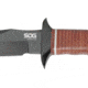 SOG Specialty Knives &amp; Tools Bowie 2.0 Fixed Blade Knife, 6.4in, AUS-8 Blade, Clip Point, Brown, Leather Washers Handle, Black, SOG-S1T-L