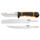 SOG Specialty Knives &amp; Tools Exchange Knive Set, 4.3in 8Cr13Mov Steel Blade w/ Gut Hook/Fillet And Saw Blade, Glass-Reinforced Nylon And Rubber Overmold Handle Black/Orange, HT201N