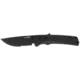 SOG Specialty Knives &amp; Tools Flash At  Blackout Automatic Folding Knife, 3.38in, D2 Tool Steel, Drop Point Blade, Partially Serrated, Black Coated, Black GRN Handle, SOG-11-18-02-57