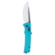 SOG Specialty Knives &amp; Tools Flash AT Folding Knives, 3.45in, CRYO D2, Satin Straight Back Blade, Petrol Green GRN Handle, 11-18-13-41