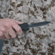 SOG Specialty Knives &amp; Tools Pentagon Blackout OTF Automatic Folding Knife, 3.75in, S35VN Stainless, Spear Point Blade, Black TiNi, Black Aluminum Handle, 15-61-01-57