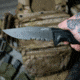 SOG Specialty Knives &amp; Tools Recondo FX Fixed Blade Knives, 4.6in, Partially Serrated Edge, CRYO 440C Steel, Spear Point, Black, GRN / TPU Handle, Black, SOG-17-22-02-57