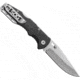 SOG Specialty Knives &amp; Tools Salute Mini Folding Knife, 3.1in, 8Cr13MoV Blade, Clip Point, Black, G10 Handle, Bead Blasted Finish, Silver/Silver &amp; Black, SOG-FF1001-CP