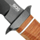SOG Specialty Knives &amp; Tools Super SOG Bowie Fixed Blade Knife, 7.5in, AUS-8 Blade, Clip Point, Brown, Leather Washers Handle, Black, SOG-SB1T-L
