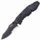 SOG Specialty Knives &amp; Tools Toothlock Folding Knife, 3.1in, Black Handle, Black TiNi ComboEdge w/Clip, Clam, SOGTK-04