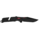 SOG Specialty Knives &amp; Tools Trident AT Folding Knife, 3.7 in, Tanto Blade, Black/Red Handle, 11-12-04-57